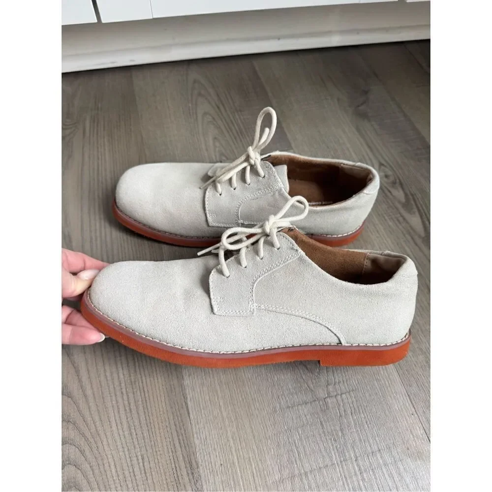 Florsheim Kearney Jr. Uniform Oxford Dress Shoes, Youth 6 Suede Leather Oatmeal